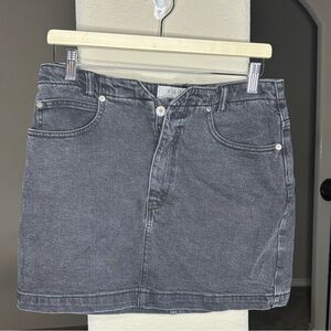 We The Free Black Denim Mini Skirt